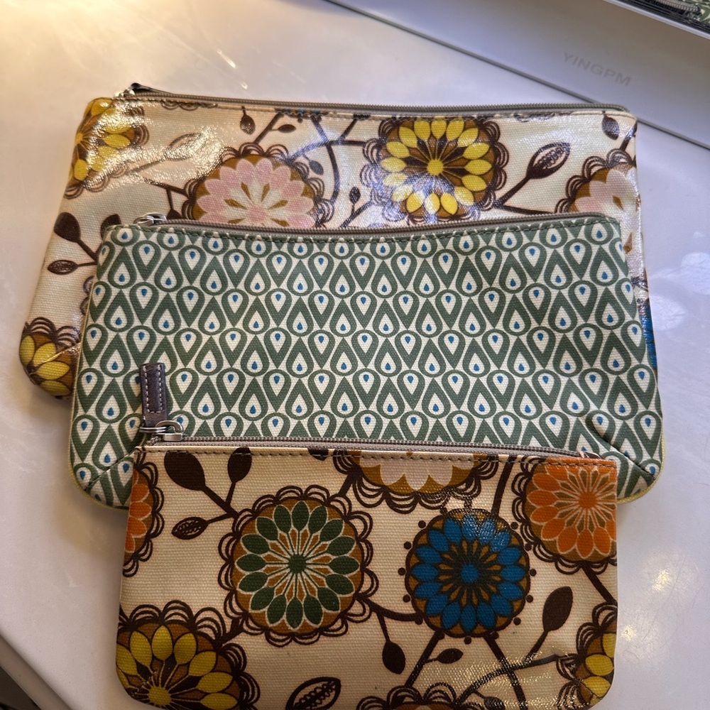 Fossil Floral and Geometric Cosmetic Bags Set - Nesting Zipper Pouches